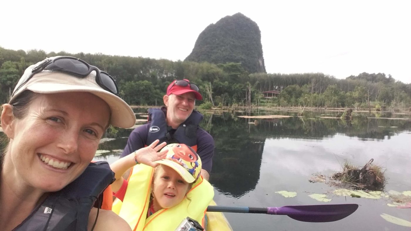 Family selfie, Nong Thale kayaking, Krabi Province, Thailand