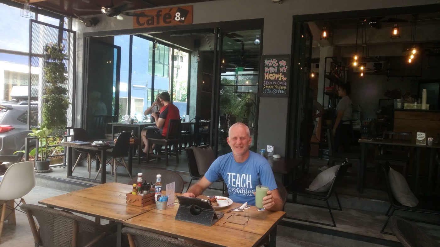 Colin Clapp enjoying Cafe 898, Ao Nang, Krabi, Thailand