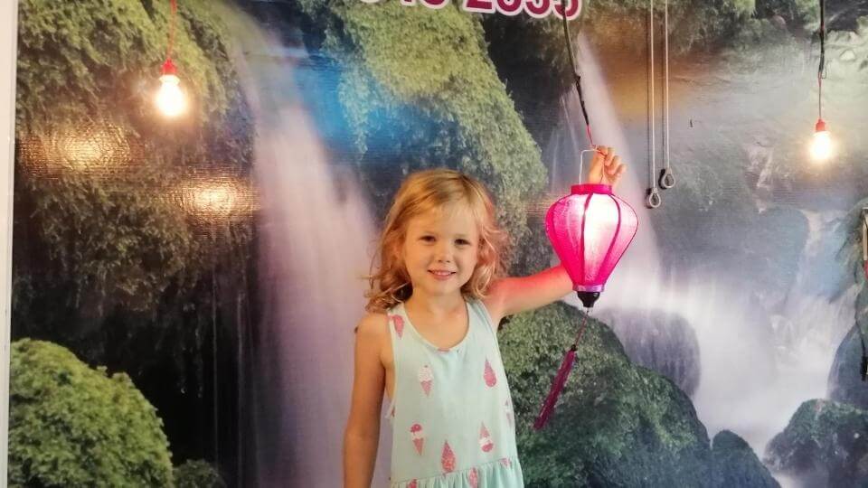Things to do in Hoi An with kids-Ayla with lantern