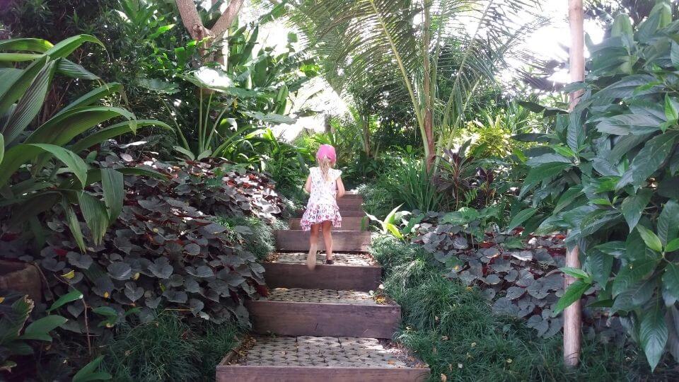 Things to do in Luang Prabang-Pha Tad Ke Botanical garden-Ayla walking up steps