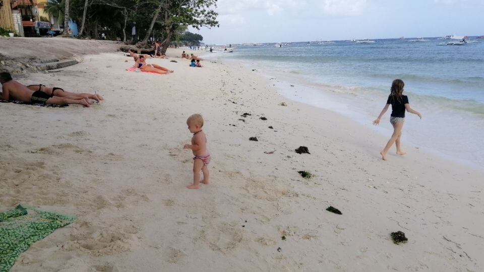 Things to do in Bohol with kids-Alona beach-Romy and Ayla