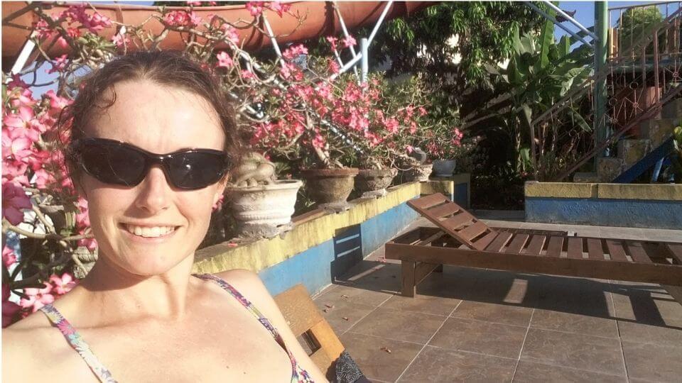 Chilling at Betesda Guest house pool-Canggu-Bali-Elly