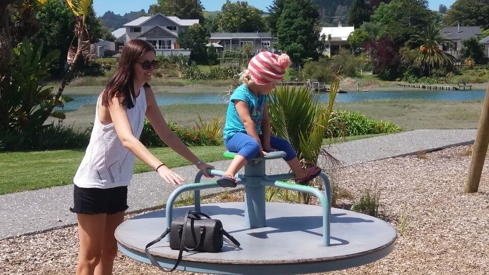 Things to do in Gisborne-Botanical gardens playground by the river-Claire and Ayla