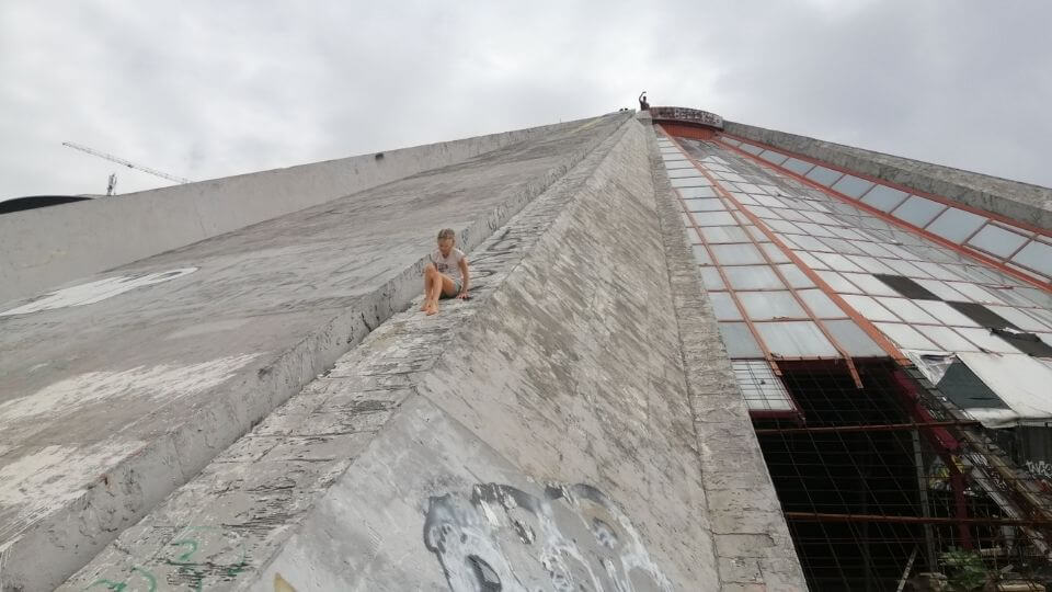 Weird things to do in Albania-Climbing the Enver Hoxha Pyramid-Ayla