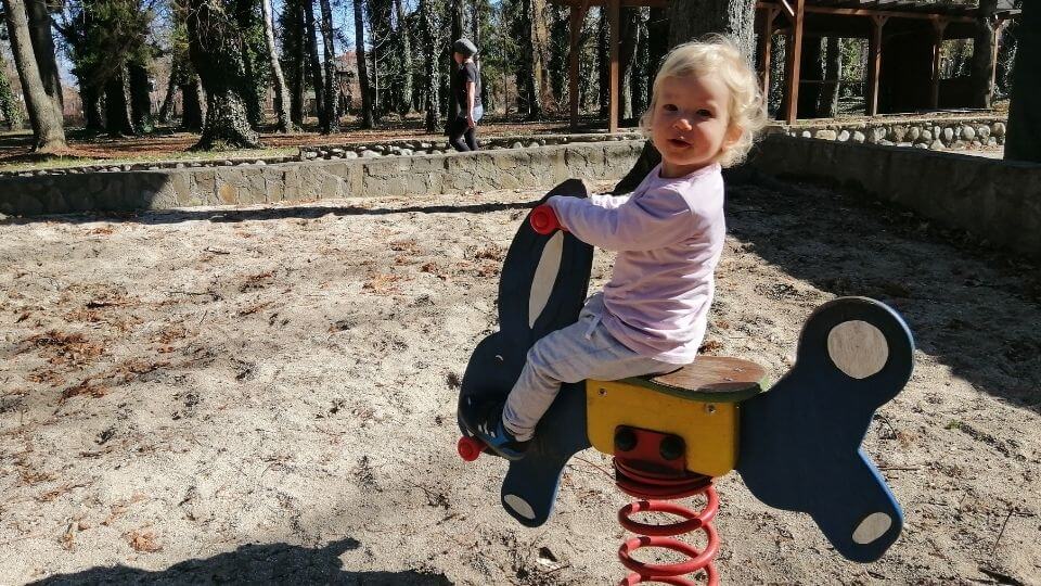 Top things to do in Bansko-hang out at the park-Romy in play area