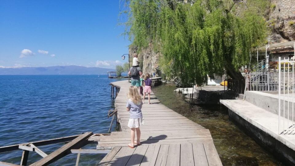 Ohrid town lakefront boardwalk