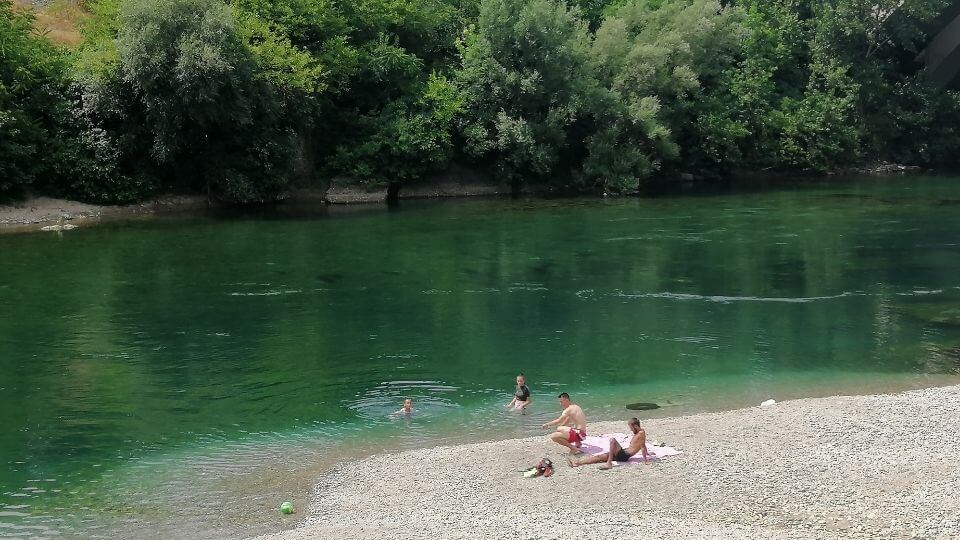 Moraca river swimming Podgorica Montenegro