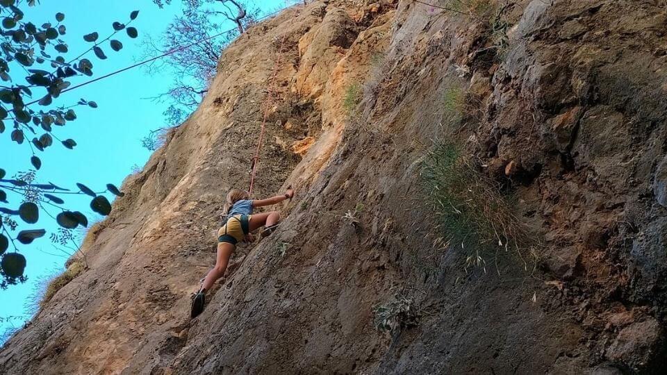 Ayla rock climbing in Geyikbayiri near Antalya in Southern Turkey