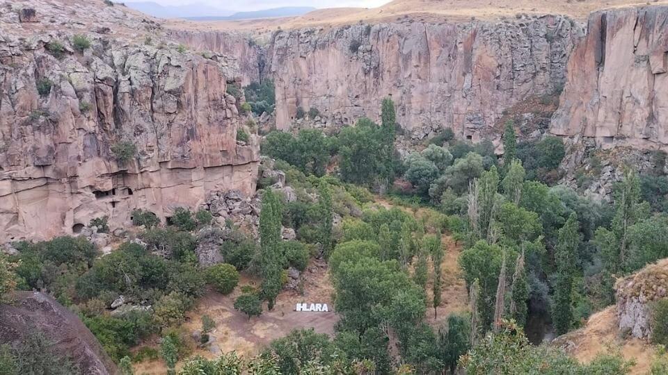 Thigns to do near Cappadocia-visit the beautiful Ihlara valley-view looking down into the valley