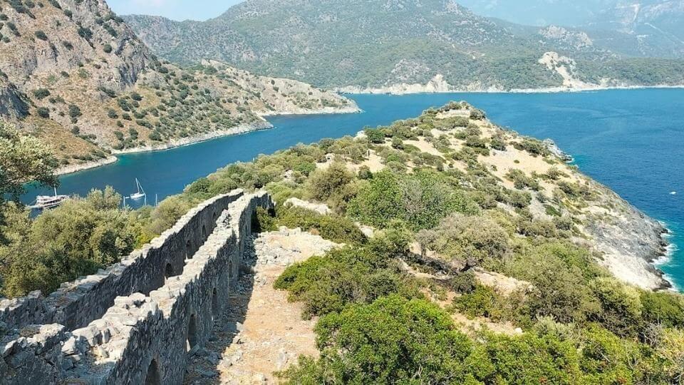 Things to do in Fethiye-spend the day at Gemiler beach and get the boat to St Nicholas island-view on the island