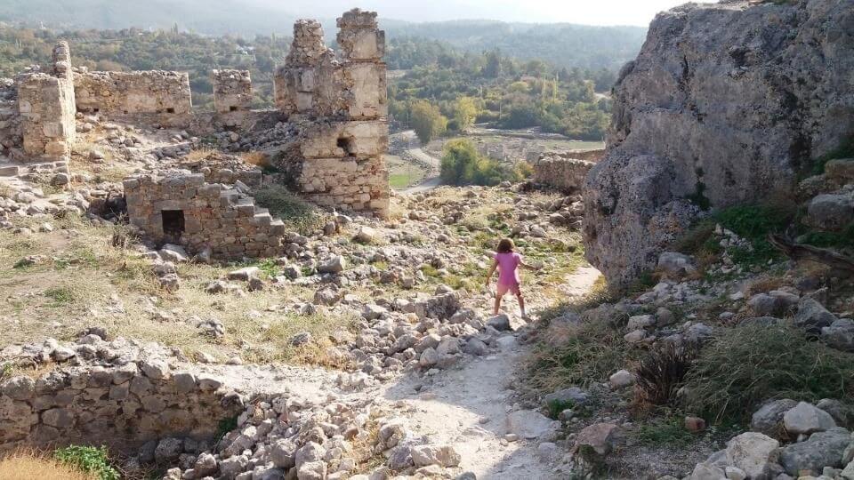 things to do in Fethiye-explore the Tlos ruins nearby-Ayla running along the path