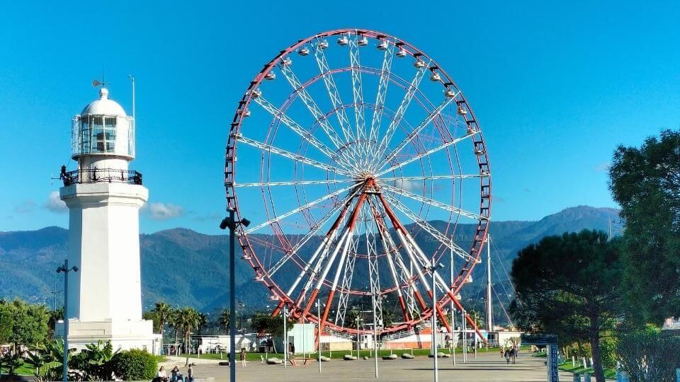 If you're looking for things to do in Batumi, take a ride on the giant Ferris wheel on the seafront for excellent city and sea views on a clear day.