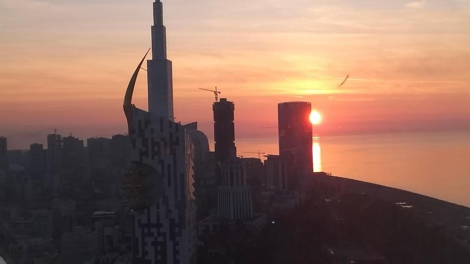 One Of The Things To Do In Batumi Is To Go Up The Alphabet Tower And Enjoy The Sunset Views.