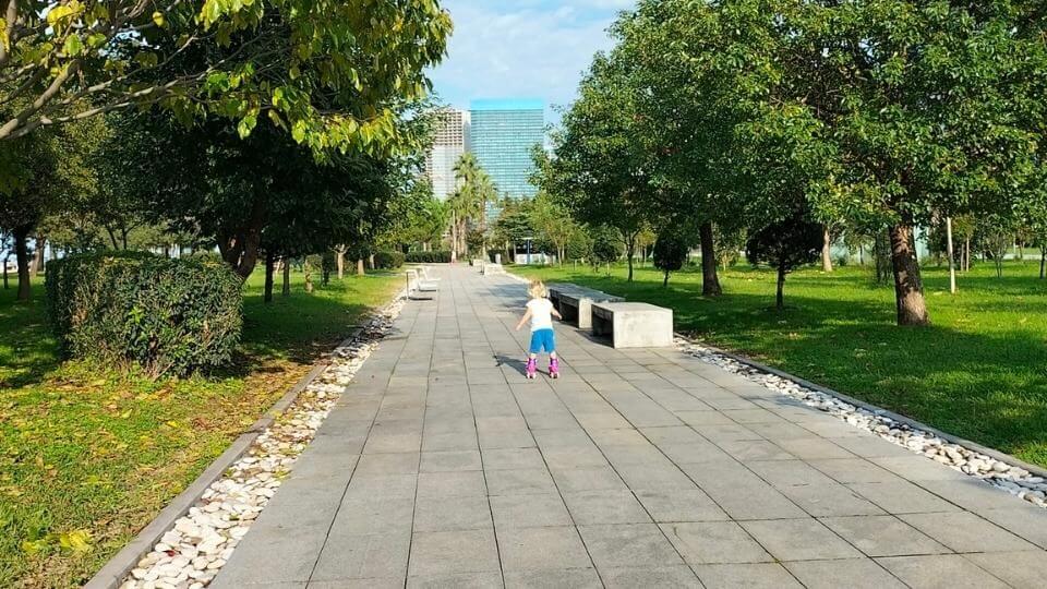 Skating, riding, or walking along the boulevard is one of the fun things to do in Batumi, Georgia.