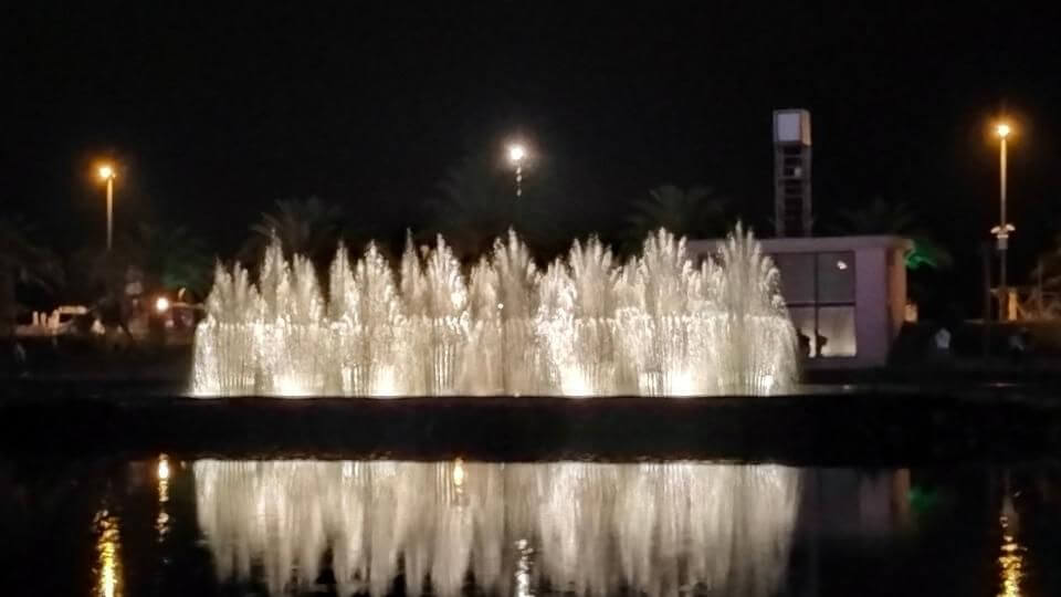 The dancing fountains on Batumi's waterfront light up at night and dance in time to the music.
