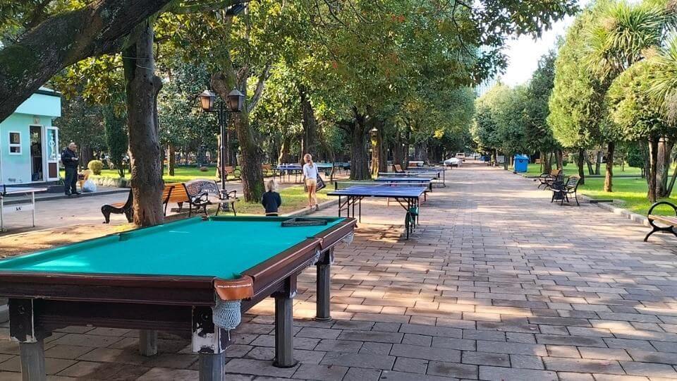 There are many things to do in Batumi, including playing outdoor billiards or table tennis along the seafront boulevard.