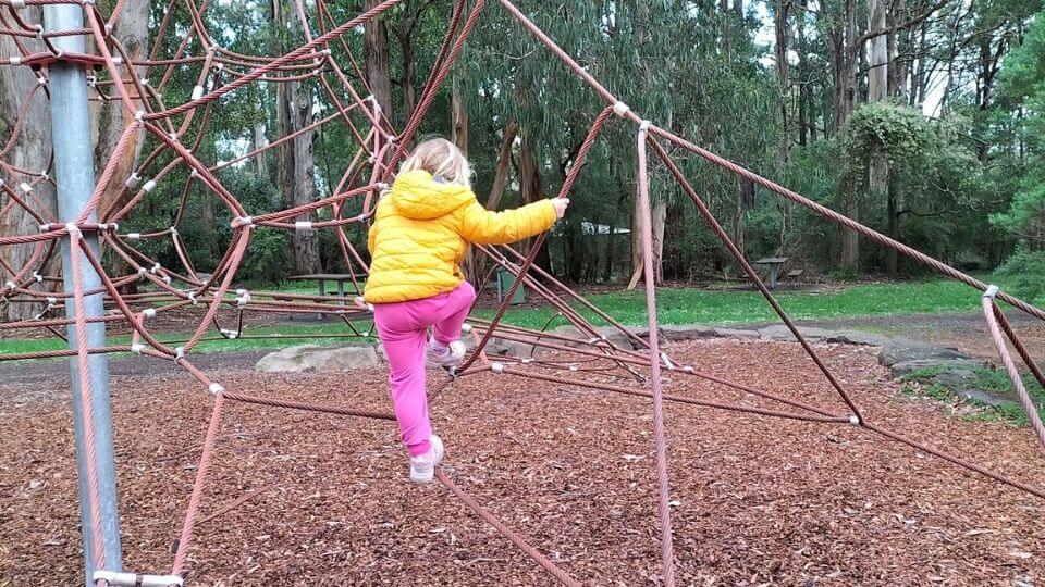 The Kalorama Oval playground is a good spot for kids to play in the Dandenong Ranges