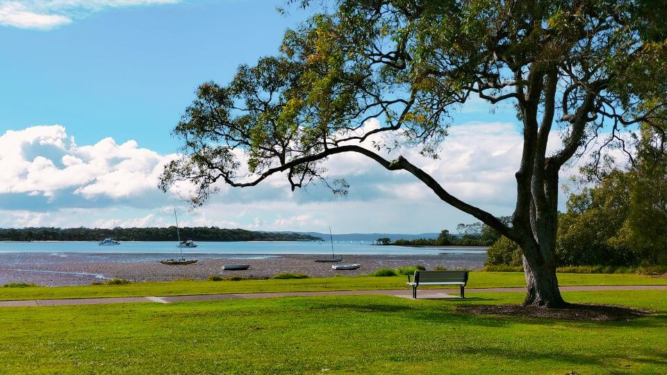 A lovely seaside vista from the Victoria Point Beachfront Walk.
