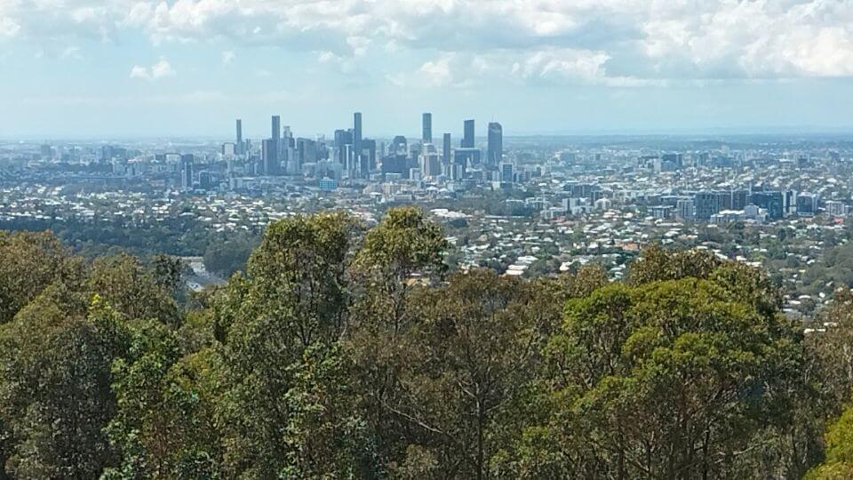 A view of Brisbane city as seen from Mount Coot-tha.