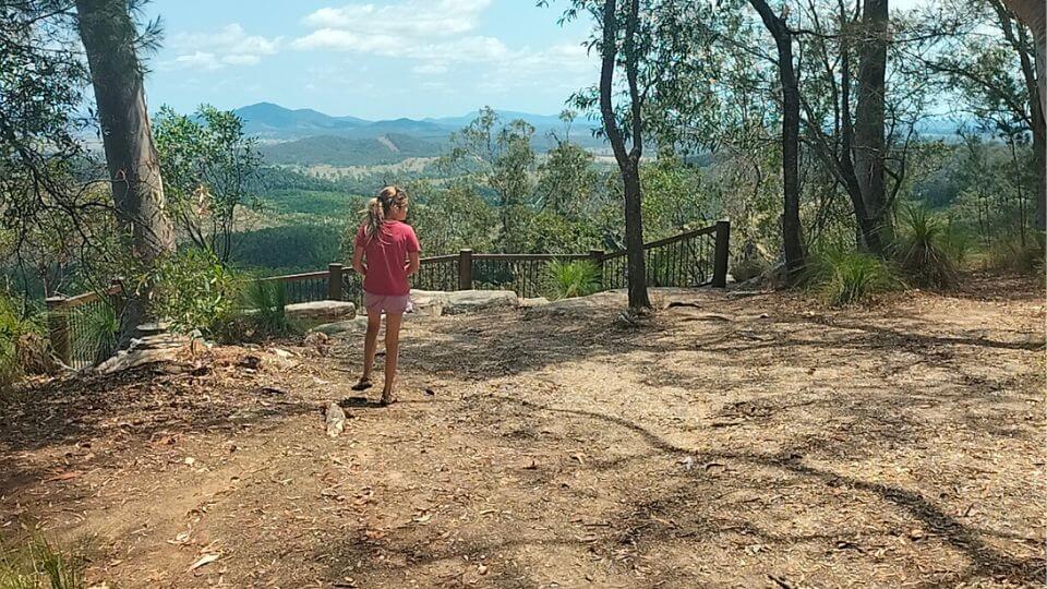 Ayla walks towards one of the lookout points at Brooyar State Forest, a short drive from GympieAyla walks towards one of the lookout points at Brooyar State Forest, a short drive from Gympie.