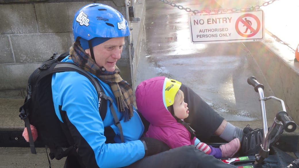 Colin and Ayla ready to zoom down the Queenstown Luge.