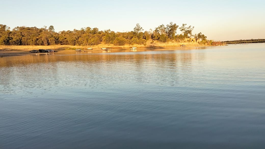 The calm waters of Lake Maraboon, as taken from the picnic area just before sunset.