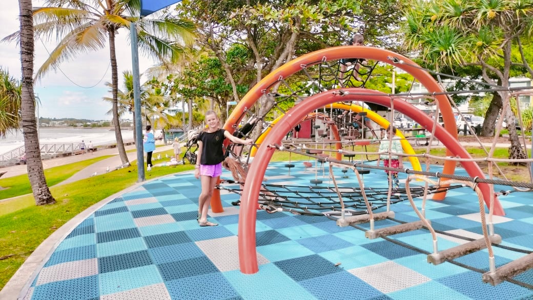 Ayla at at the playground next to Keppel Kraken and Yeppoon's main beach