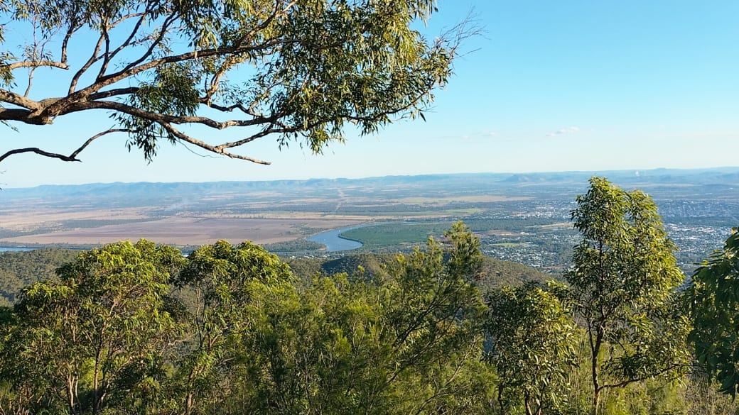 One of the beautiful views from the Nurim Circuit at the top of Mount Archer on a sunny blue sky day.